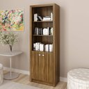 Ver imagem 1 de Armário para Escritório 60cm 2 Portas 3 Prateleiras Me4110 Tecno Mobili - Nogal