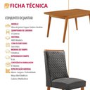 Ver imagem 6 de Mesa de Jantar Copper 4 Lugares Retangular MDF 120cm Grafite e Naturalle com Cadeiras Carolina