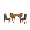 Ver imagem 2 de Mesa de Jantar Copper 4 Lugares Retangular MDF 120cm Grafite e Naturalle com Cadeiras Carolina