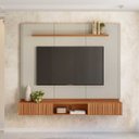 Ver imagem 1 de Rack Tv 70 Pol. Suspenso 183cm Home 2 Portas Amarante Canela