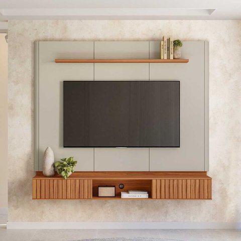 Rack Tv 70 Pol. Suspenso 183cm Home 2 Portas Amarante Canela