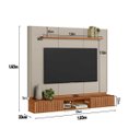 Ver imagem 3 de Rack Tv 70 Pol. Suspenso 183cm Home 2 Portas Amarante Canela