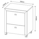 Ver imagem 3 de Gaveteiro Arquivo para Pasta Suspensa com Rodízios 2 Gavetas Me4112 Tecno Mobili - Amêndoa