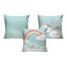 Kit Cortina + 3 Capas Almofadas Infantil Chuva De Amor - 3