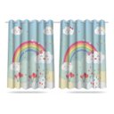 Ver imagem 4 de Kit Cortina + 3 Capas Almofadas Infantil Chuva De Amor