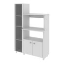 Ver imagem 5 de Balcão Organizador para Forno e Micro-Ondas com Cristaleira 3 Portas Branco - Tecno Mobili