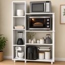 Ver imagem 3 de Balcão Organizador para Forno e Micro-Ondas com Cristaleira 3 Portas Branco - Tecno Mobili