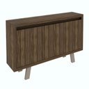 Ver imagem 4 de Balcão Multiuso Buffet Aparador 3 Portas Me4120 Tecno Mobili - Nogal/fendi