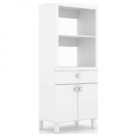 Balcão para Forno e Microondas com 2 Portas e Gaveta Bl3305 Tecno Mobili - Branco