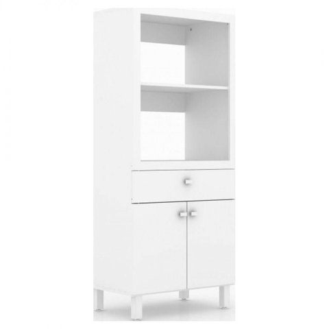Balcão para Forno e Microondas 2 Portas 1 Gaveta BL3305 68cm Branco - Tecnomobili