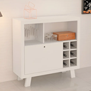 Ver imagem 4 de Buffet Aparador Barzinho com Adega para 6 Garrafas Branco AD5002 - Tecno Mobili