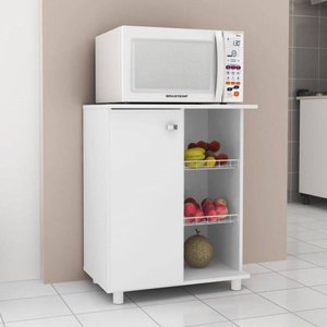 Balcão Fruteira para Forno e Microondas 1 Porta Branco Bf3205 Tecno Mobili - Branco