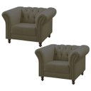 Ver imagem 1 de Kit 2 Poltronas Decorativa Maggiore Couro Fendi - Gran Belo
