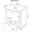 Ver imagem 2 de Gaveteiro Arquivo para Pasta Suspensa com Rodízios 2 Gavetas Me4112 Tecno Mobili - Nogal