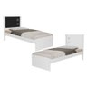 Cama Barcelona para Quarto Solteiro Flex Color Branco/Preto - 3