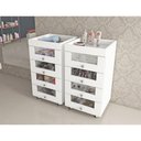 Ver imagem 2 de Kit 2 Carrinhos de Maquiagem PE2009 4 Gavetas Branco - Tecno Mobili