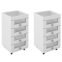 Ver imagem 1 de Kit 2 Carrinhos de Maquiagem PE2009 4 Gavetas Branco - Tecno Mobili