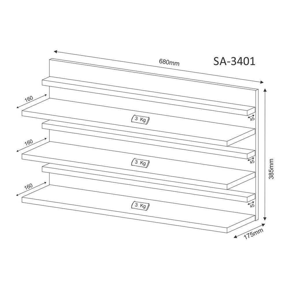 Sapateira Suspensa SA3401 Branco Tecno Mobili - 2