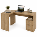 Ver imagem 6 de Mesa de Canto para Escritório 1,36x1,13m 2 Gavetas ME4129 Amêndoa - Tecno Mobili
