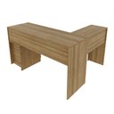 Ver imagem 4 de Mesa para Escritório de Canto 1,36x1,13m 2 Gavetas Várias Cores Me4129 Tecno Mobili - Amendoa