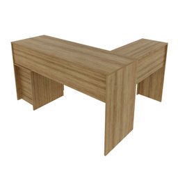 Mesa para Escritório de Canto 1,36x1,13m 2 Gavetas Várias Cores Me4129 Tecno Mobili - Amendoa - 4