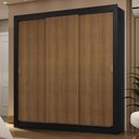 Ver imagem 1 de Guarda-roupa Casal 3 Portas de Correr Preto/rustic Sublime Madesa Preto/rustic