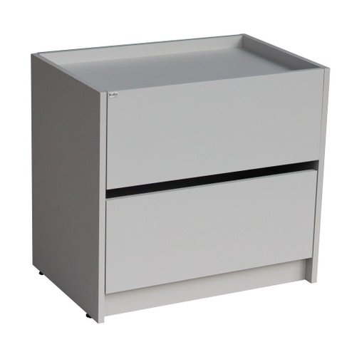 Mesa de Cabeceira 2 Gavetas 600 X 550 X 400 Beton Matt - Kolla Mobilia