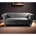 Ver imagem 3 de Sofá Nobreza 3 Lugares Fixo 203cm Cinza Veludo Bella Decor Clássico