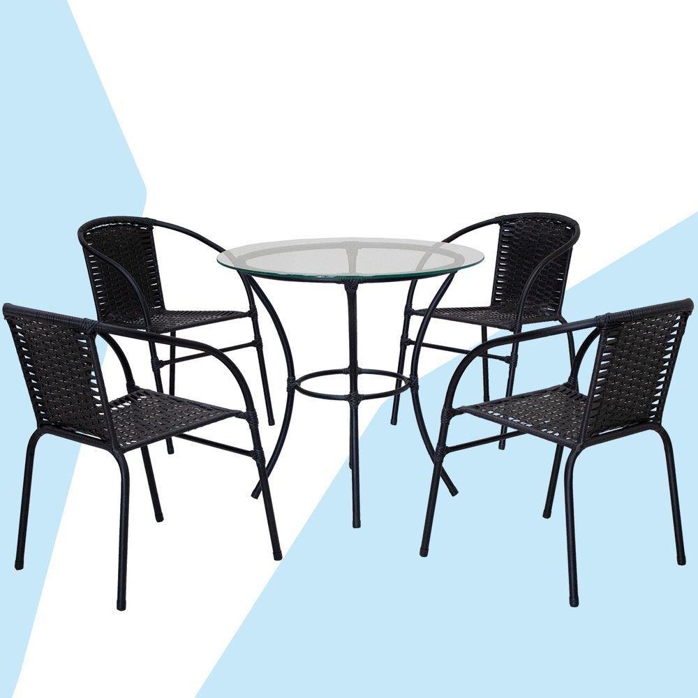 Conjunto 4 Cadeiras e Mesa com Tampo Happy Hour Edícula Área Lazer - 5