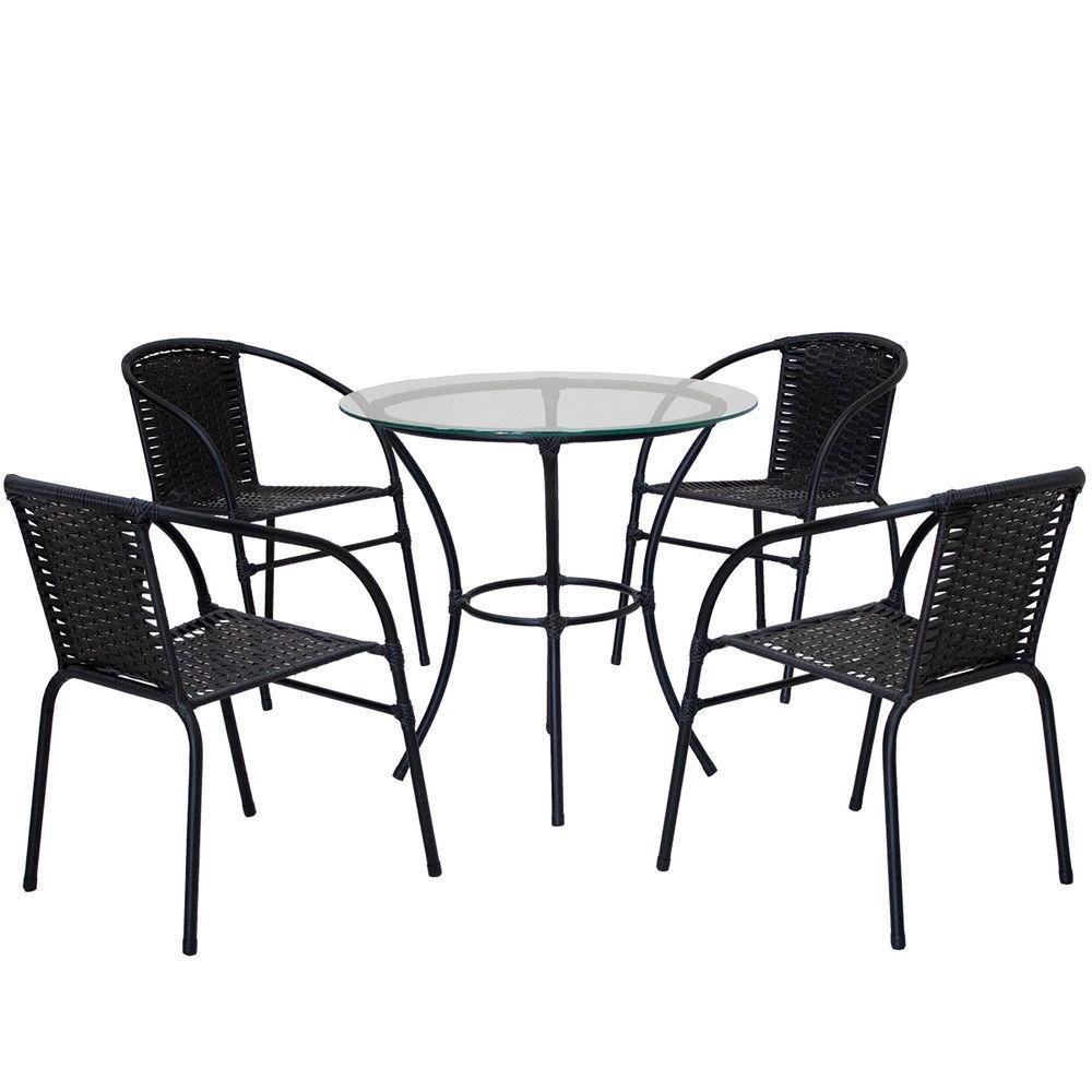Conjunto 4 Cadeiras e Mesa com Tampo Happy Hour Edícula Área Lazer - 1