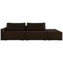 Ver imagem 5 de Sofá Ilha Modulado Milos 252cm Puff Lateral Veludo Marrom G33 - Gran Belo
