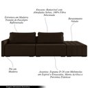 Ver imagem 3 de Sofá Ilha Modulado Milos 252cm Puff Lateral Veludo Marrom G33 - Gran Belo