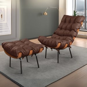 Poltrona para Sala de Estar com Puff Costela