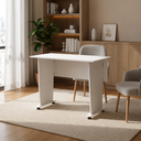 Ver imagem 1 de Escrivaninha Dobrável para Home Office com Rodízios ME4117 Branco - Tecno Mobili