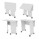 Ver imagem 5 de Escrivaninha Dobrável para Home Office com Rodízios ME4117 Branco - Tecno Mobili