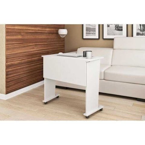 Mesa Escrivaninha Dobrável com Rodízio Cor Branca Me4117 Tecno Mobili
