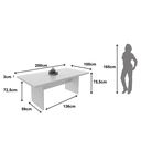 Ver imagem 7 de Mesa de Reunião para Escritório 6 Lugares 200x100cm ME4119 Branco - Tecno Mobili