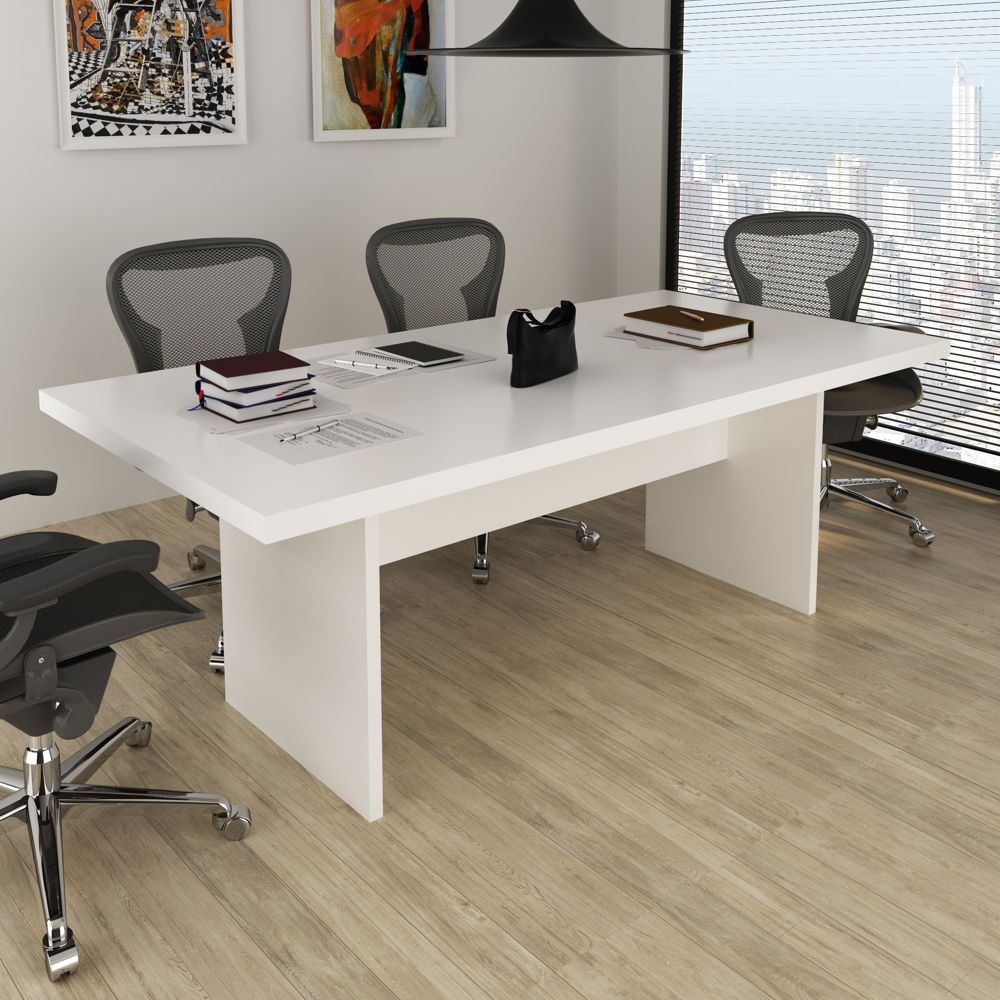 Mesa para Escritório de Reunião 2,00x1,00mcor Branco Me4119 Tecno Mobili - 4