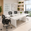 Ver imagem 1 de Mesa de Reunião para Escritório 6 Lugares 200x100cm ME4119 Branco - Tecno Mobili