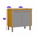 Ver imagem 3 de Balcão Cozinha 2 Portas Dália - Cinamomo/Cinza- Cucina