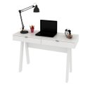 Ver imagem 2 de Mesa para Escritório Pés Retrô 2 Gavetas Me4128 Tecno Mobili - Branco