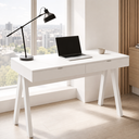 Ver imagem 3 de Mesa para Escritório com Pés Retrô 2 Gavetas ME4128 Branco - Tecno Mobili