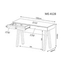 Ver imagem 5 de Mesa para Escritório com Pés Retrô 2 Gavetas ME4128 Branco - Tecno Mobili