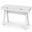 Ver imagem 2 de Mesa para Escritório com Pés Retrô 2 Gavetas ME4128 Branco - Tecno Mobili