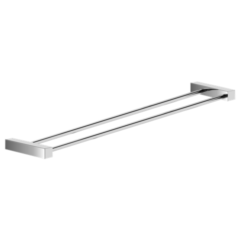Toalheiro Duplo para Banheiro Escovado Troia Grego Metal 50cm