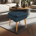 Ver imagem 1 de Puff Decorativo Opala Suede Azul Marinho Pés Palito Dal Poz Estofados