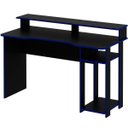 Ver imagem 3 de Mesa para Computador Gamer Espaço para 2 Monitores e Cpu Preto/azul
