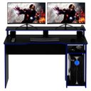 Ver imagem 1 de Mesa para Computador Gamer Espaço para 2 Monitores e Cpu Preto/azul