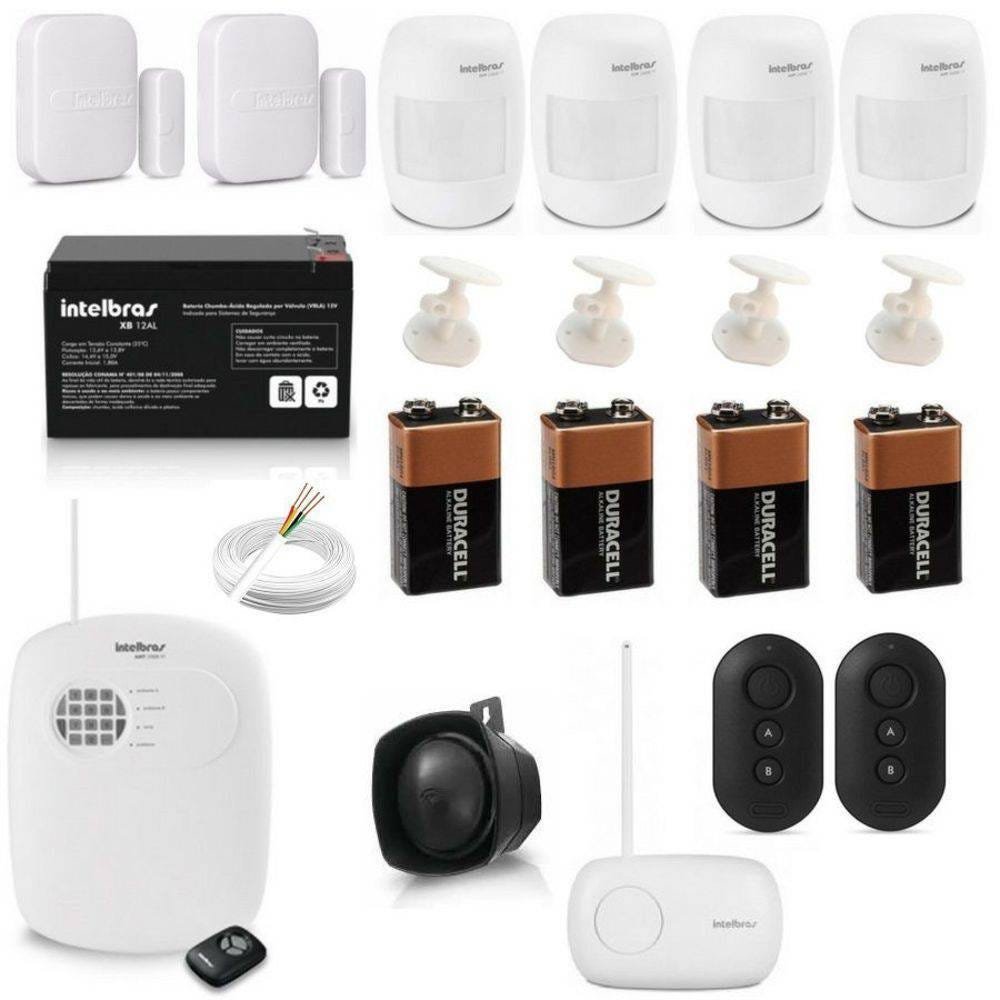 Kit Para Alarme Residencial Completo Com Central AMT 2008 RF Intelbras