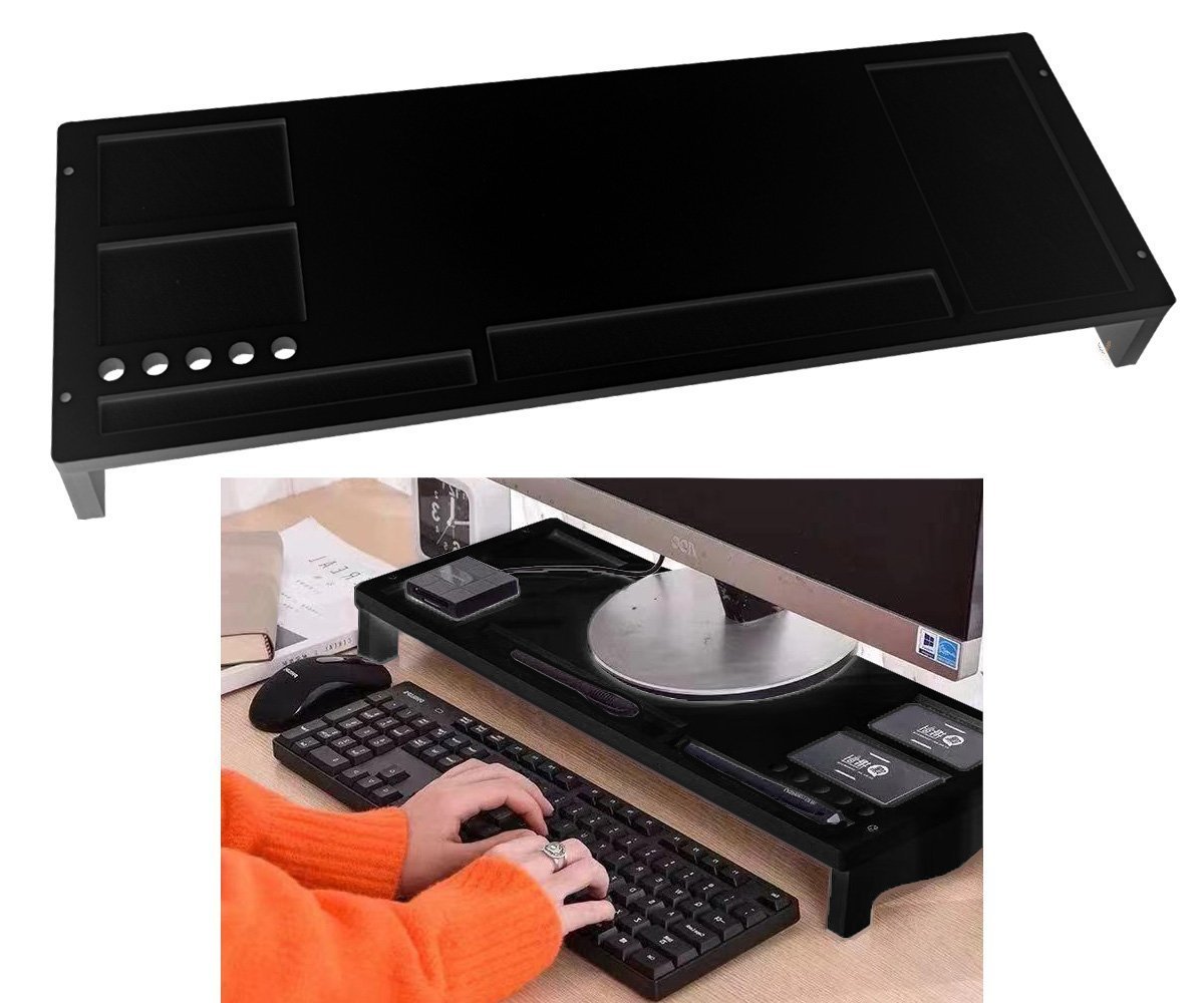 Suporte De Monitor E Notebook Com Organizador Preto IKAZA - 3